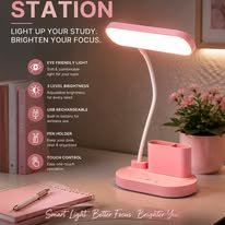 Yage YG-8044 Rechargeable LED Table Lamp – Touch Control, Dimmable, Eye Protection Study Light - Image 3