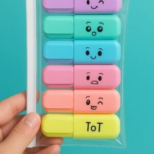 Emoji faced Multicolor mini highlighter pack